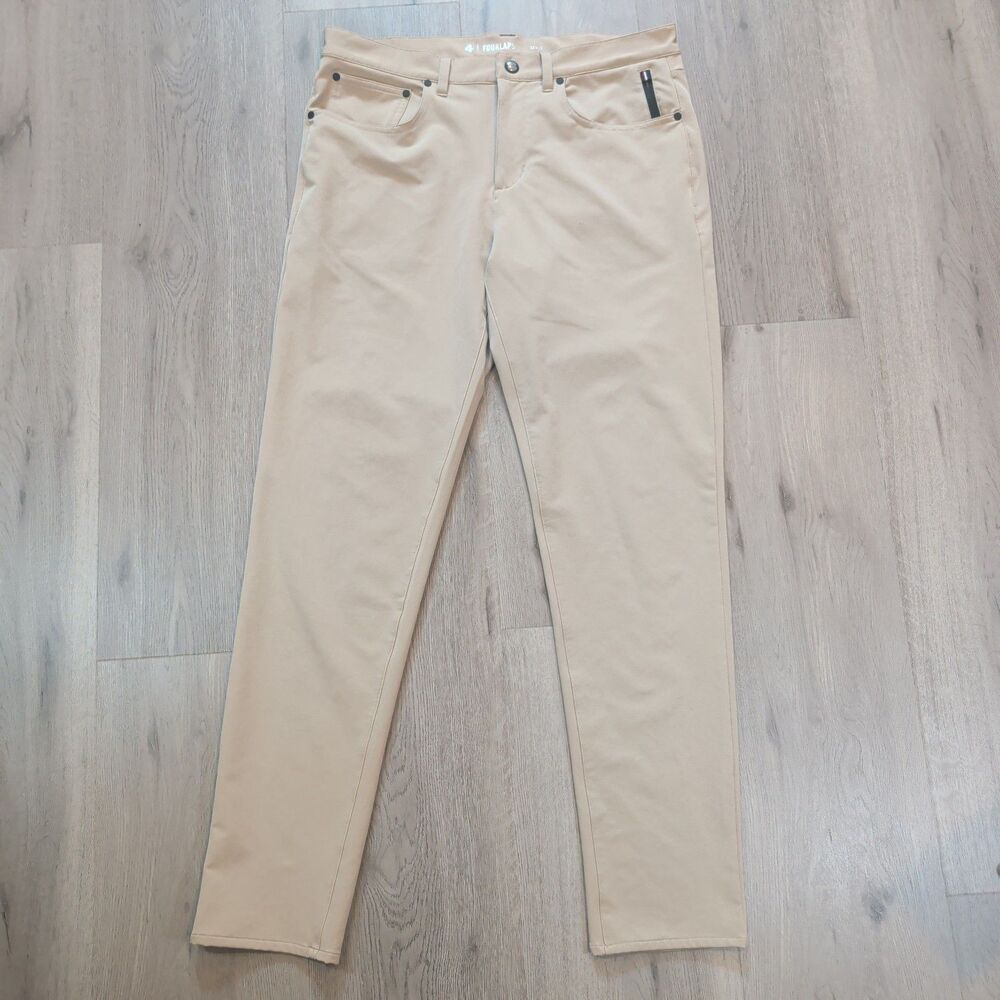 Fourlaps Athletic Fit Performance Stretch Pants Khaki Mens 32x32 Style 1072